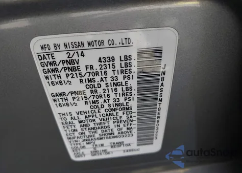 2014 Nissan Rogue Select S from USA, damaged, VIN JN8AS5MT8EW603223